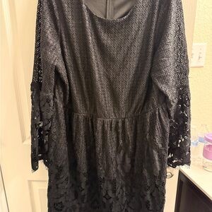 Black lace plus size dress